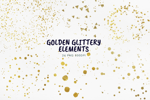 Download Golden Glittery PNG Gold Foil Confetti - Gold Collection